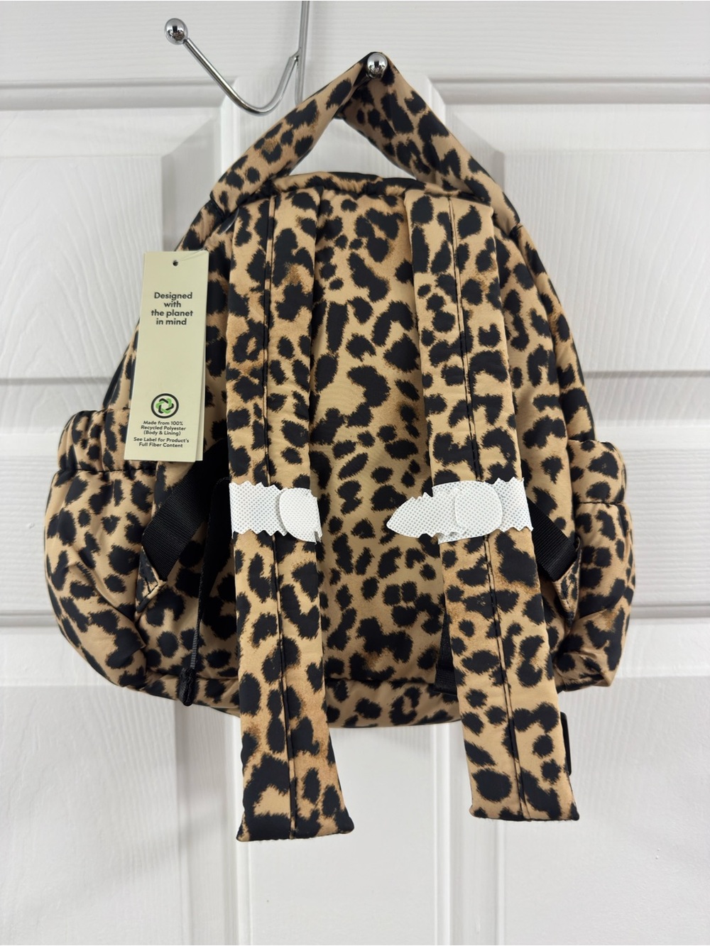 No Boundaries Leopard Print Backpack - Black and Tan - Picture 2 of 3